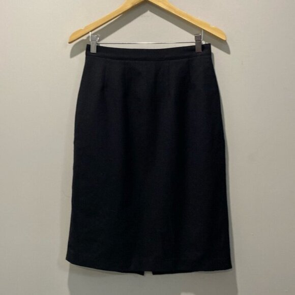 Black Pencil Skirt Classic Wool skirt Size medium - Picture 3 of 10